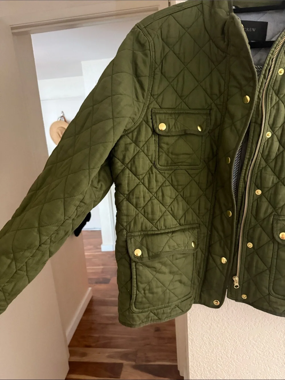 J. Crew women's Quilted Olive Green Field Jacket